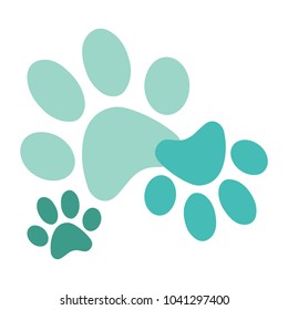 Turquoise paws print vector