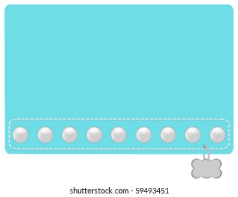 Turquoise and Pearl Dog Collar Styled Name Tag