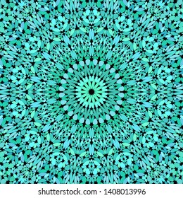 Turquoise petal mosaic mandala pattern wallpaper design - geometrical abstract vector background illustration