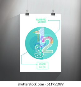 Turquoise Pie Chart Element for Your Colorful Brochure, Scalable EPS10 Composition

