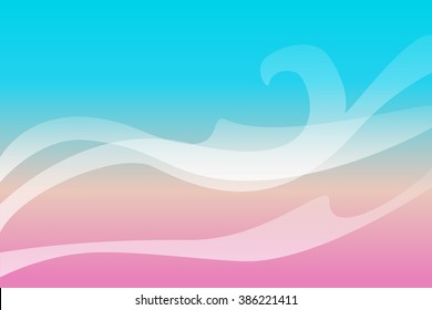 Turquoise pink abstract vector background with white swirls, gentle colors abstract background, vector background, blue abstract vector illustration, place for text, abstract vector wallpaper