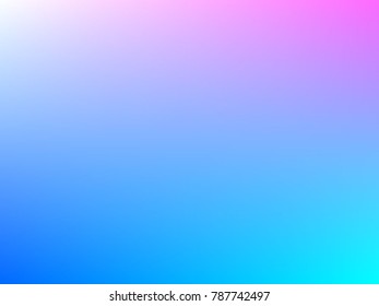 Turquoise, pink and blue gradient mesh background in rainbow colors. Abstract blurred smooth image. Smooth blend banner template. Iridescent holographic wallpaper, frame, banner.