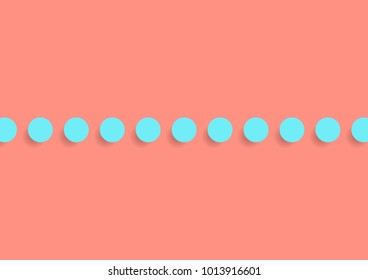 Turquoise and pink circles minimal abstract vector background