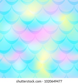 TUrquoise pink mermaid vector background. Pastel iridescent background. Fish scale pattern. Mermaid seamless pattern tile. Holographic gradient. Mermaid skin seamless pattern. Mermaid wrapping paper