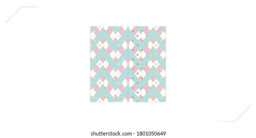 turquoise and pink zigzag with gold dots