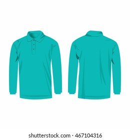 Turquoise polo with long sleeve isolated vector