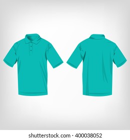 Turquoise polo shirt isolated vector