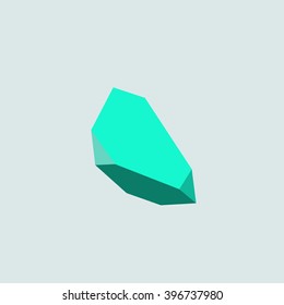 Turquoise. Polygonal shape. Minimal abstract shape. Sacred geometry. Stock vector.