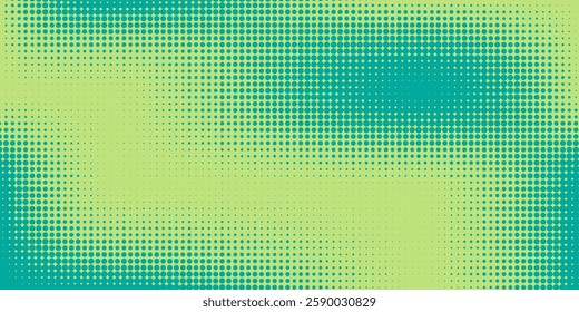Turquoise pop art background with halftone polka dots in retro comic style, vector illustration template eps10