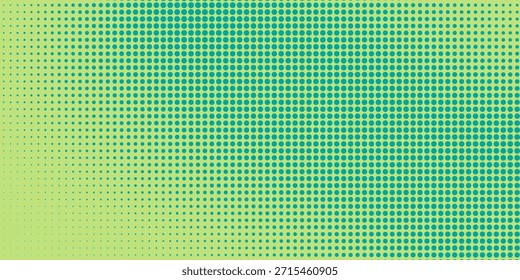 Turquoise pop art background with halftone polka dots in retro comic style, vector illustration template eps10