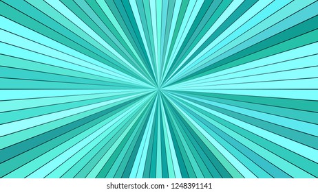 Turquoise psychedelic abstract ray burst stripe background - vector blast graphic design