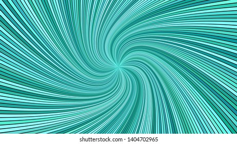 Turquoise psychedelic abstract striped spiral vortex background design - vector graphic from curved rays