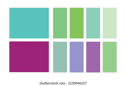 turquoise purple primary and secondary color palette