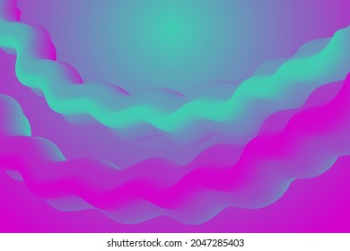 Turquoise purple wave smooth shapes flowing vector background illustration