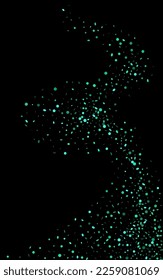 Turquoise Rain Light Vector Black Background. Happy Shine Illustration. Green Round Rich Design. Sequin Art Postcard.