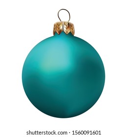 turquoise Realistic Christmas tree ball