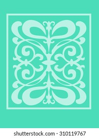 turquoise Retro pattern with swirls