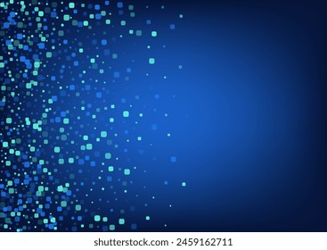 Turquoise Rhombus Carnaval Blue Vector Background. Independence Cell Backdrop. Flying Confetti Banner. Blue Effect Design.