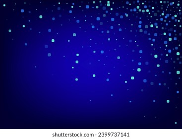 Turquoise Rhombus Decoration Blue Vector Background. Effect Square Postcard. Invitation Particle Invitation. Blue Abstract Card.