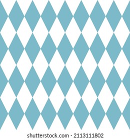 Turquoise rhombus, diamond shapes, white background. Spring and easter feeling. Seamless repeat pattern. Texture for posters, invitation cards, montage, overlay, scrapbooking or banners.
