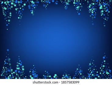 Fondo del Vector Azul Volador Turquesa Rhombus. Invitación a partículas de independencia. Diseño cuadrado de invitación. Patrón de celebración azul.