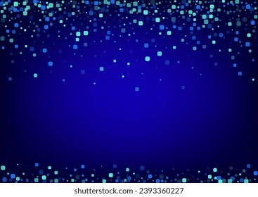 Turquoise Rhombus Flying Blue Vector Background. Top Cell Invitation. Invitation Particle Card. Blue Carnaval Banner.
