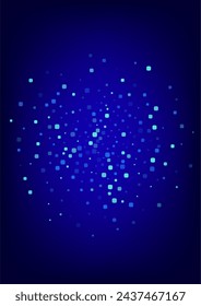 Turquoise Rhombus Independence Blue Vector Background. Effect Confetti Invitation. Carnaval Cell Backdrop. Blue Invitation Banner.