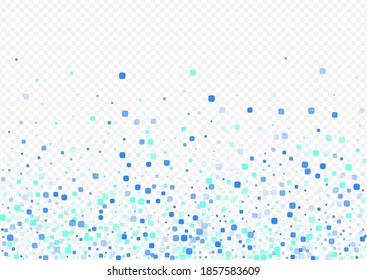 Turquoise Rhombus Independence Vector Transparent Background. Carnaval Square Pattern. Effect Confetti Illustration. Blue Celebrate Texture.