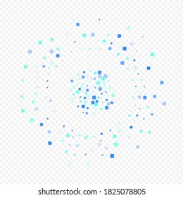 Turquoise Rhombus Invitation Vector Transparent Background. Independence Square Design. Effect Confetti Illustration. Blue Celebrate Pattern.
