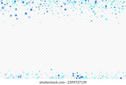 Turquoise Rhombus Invitation Vector Transparent Background. Celebrate Square Card. Falling Confetti Illustration. Blue Effect Pattern.