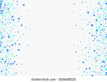 Turquoise Rhombus Top Vector Transparent Background. Abstract Confetti Wallpaper. Celebration Particle Postcard. Blue Flying Backdrop.
