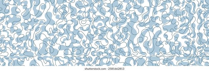 Turquoise rippled water seamless pattern. Sea waves abstract background. Modern flat blue cartoon background design with tranquil turquoise ripples. Summer vacation backdrop.