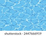 Turquoise rippled water texture background. Sea waves abstract background. Modern flat cartoon background design with tranquil turquoise ripples. Summer vacation backdrop 