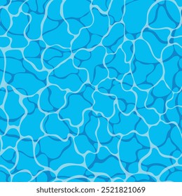 Fondo de textura de agua ondulada turquesa. Patrón sin fisuras. Fondo abstracto de las olas del mar. Diseño de fondo plano moderno con ondas turquesas tranquilas. Ilustración vectorial.