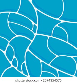 Turquoise rippled water texture background. Sea waves abstract background. Modern flat cartoon background design with tranquil turquoise ripples. Summer vacation backdrop