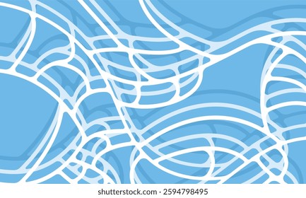Turquoise rippled water texture background. Sea waves abstract background. Modern flat cartoon background design with tranquil turquoise ripples. Summer vacation backdrop
