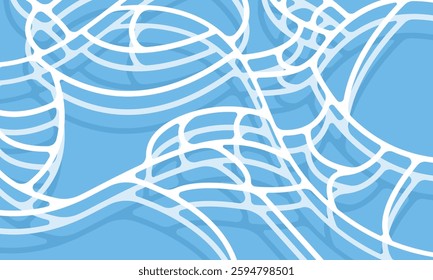 Turquoise rippled water texture background. Sea waves abstract background. Modern flat cartoon background design with tranquil turquoise ripples. Summer vacation backdrop