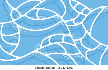 Turquoise rippled water texture background. Sea waves abstract background. Modern flat cartoon background design with tranquil turquoise ripples. Summer vacation backdrop