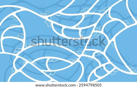 Turquoise rippled water texture background. Sea waves abstract background. Modern flat cartoon background design with tranquil turquoise ripples. Summer vacation backdrop