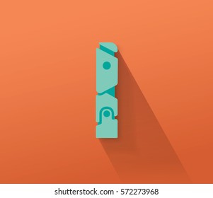 Turquoise Robot Concept Vector Capital I Letter for Your Futuristic Message