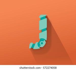 Turquoise Robot Concept Vector Capital  J Letter for Your Futuristic Message