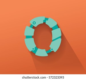 Turquoise Robot Concept Vector Capital O Letter for Your Futuristic Message