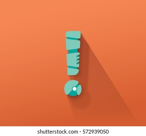 Turquoise Robot Concept Vector Excalamtion Mark Symbol for Your Futuristic Brochure