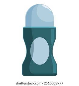 Turquoise roll on deodorant with blank label, suggesting freshness and body care