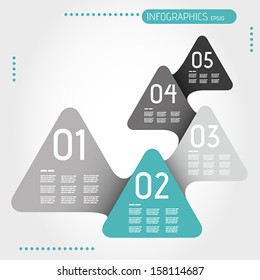 turquoise rounded infographic triangles. infographic concept.