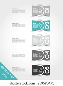 turquoise rounded irregular stickers. infographic concept.