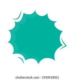 turquoise scream bubble on bakground