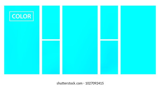 Turquoise screen gradient set with modern abstract backgrounds. Colorful fluid cover for poster, banner, flyer and presentation. Template with screen gradient set for screens and mobile app. 