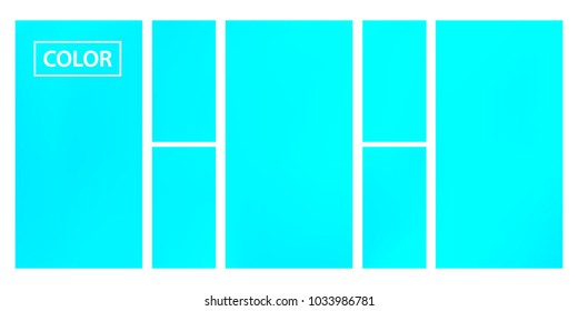 Turquoise screen gradient set with modern abstract backgrounds. Colorful fluid cover for poster, banner, flyer and presentation. Template with screen gradient set for screens and mobile app. 