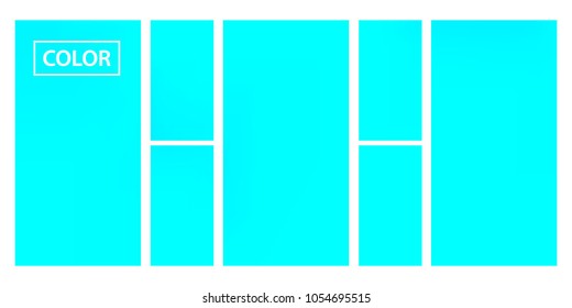 Turquoise screen gradient set with modern abstract backgrounds. Colorful fluid cover for poster, banner, flyer and presentation. Template with screen gradient set for screens and mobile app. 